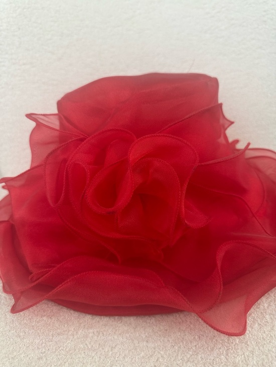Red Kentucky Derby Hat Wide Brim Statement Fascinator main image 5